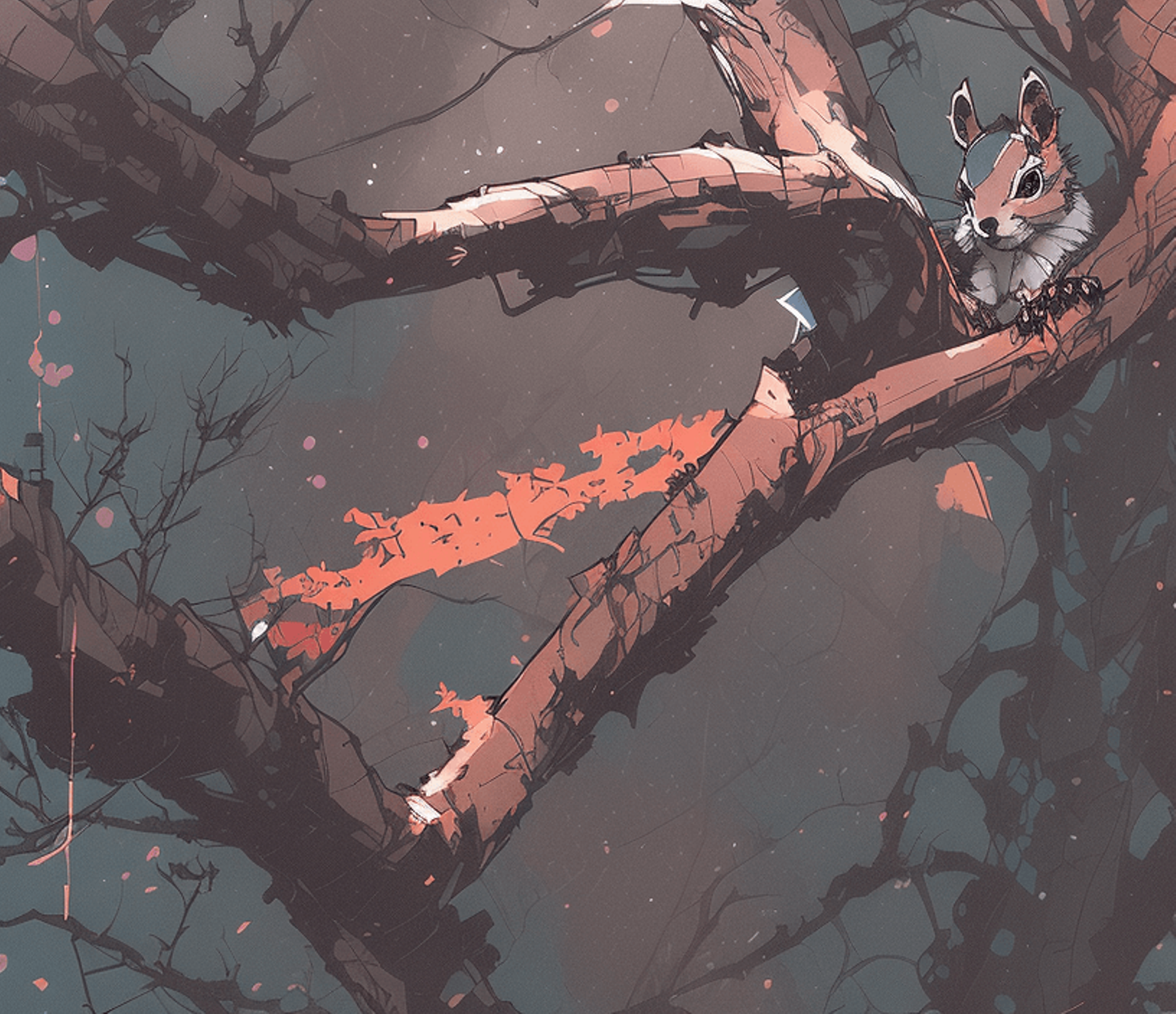 A squirrel in a tree